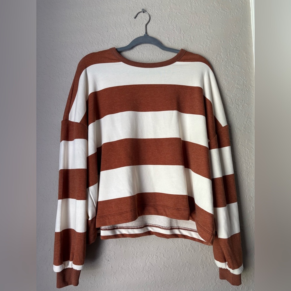 Lou & Grey Women’s Tan and Cream top size M